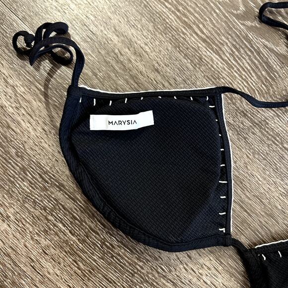 NWOT Marysia Sole Triangle Bikini Top Size Large Black Stitch Detail B/C Cup 1 - Picture 8 of 13